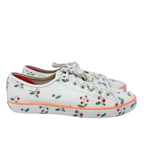 Keds x Rifle Paper Kickstart Leather Sneakers Strawberry Design 9.5 - Picture 4 of 11